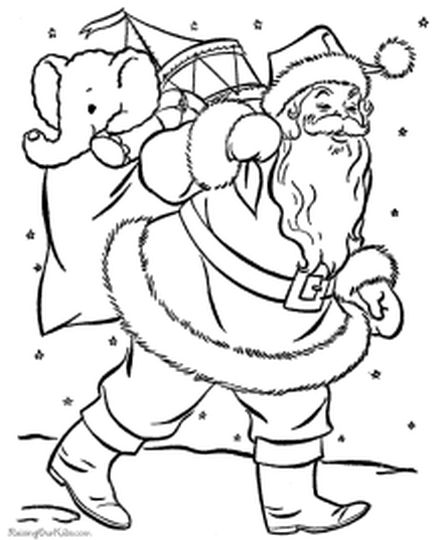 Santa Colouring Pages Part 5